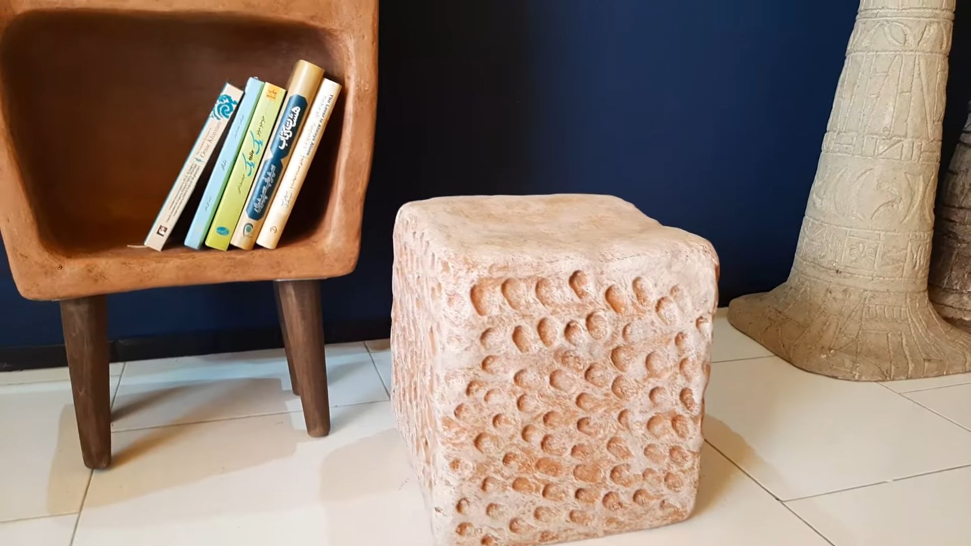DIY egg carton ottoman